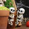 92MF Skeleton Planter Holder For Indoor Plant Halloween Garden Decoration Art 1 Pair