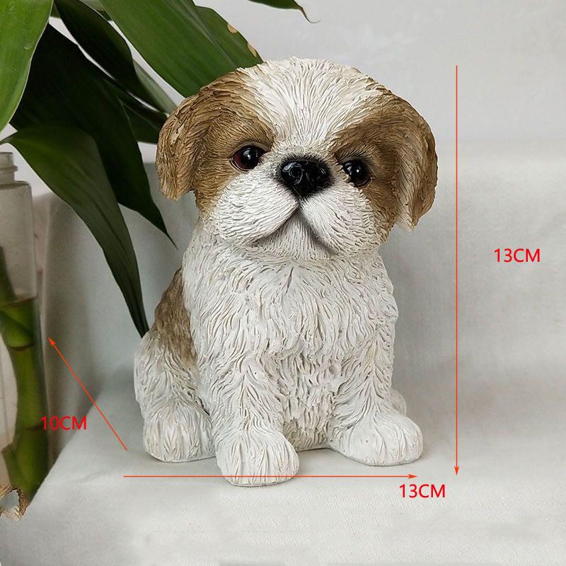 Simulated Dog Model Ornament Resin Dog Sculpture Decoration Bedroom Desktop Decor Home Decoration Accessories Kids Birthday Gift