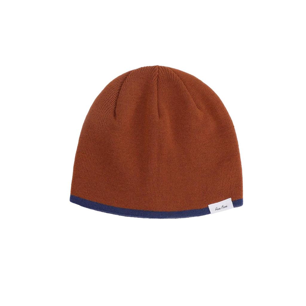 Women's Double Layer Knit Beanie for Large Heads - Color Block, Small Face Effect, Warm Wool for Autumn/Winter, Perfect for Cycling & Climbing.