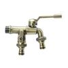 Anti-Freezing Dual Outlet All-Copper Bronze Faucet for Garden/Balcony