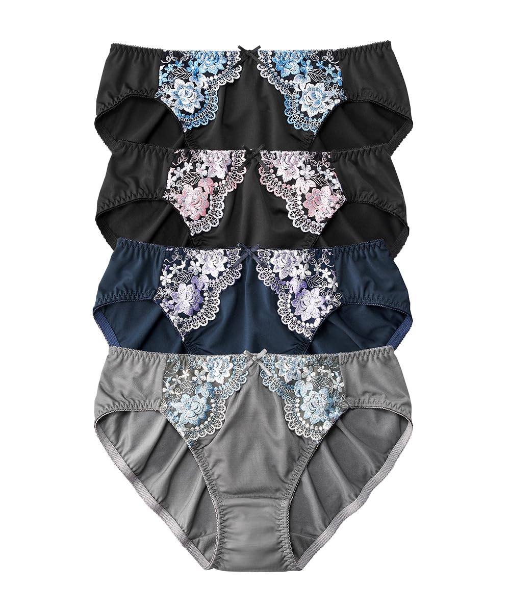 

Pair of Shorts and Pants Floral Dark Color [Nissen] Set, 4-Piece Set, Embroidery, Innerwear, Women s, LL, 4-Piece Set,