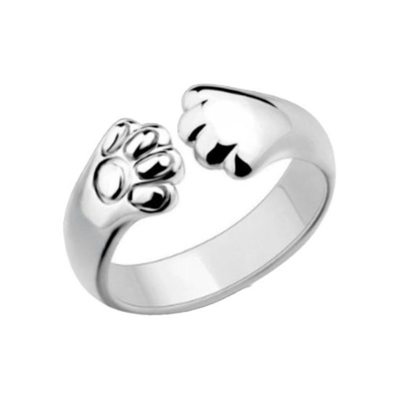 Красивый Палец Кольцо Лапа Женский Нежный серебряный