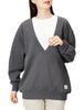 Lee Official Layered Size M V-Neck Sweatshirt, Women's, CHACOAL,