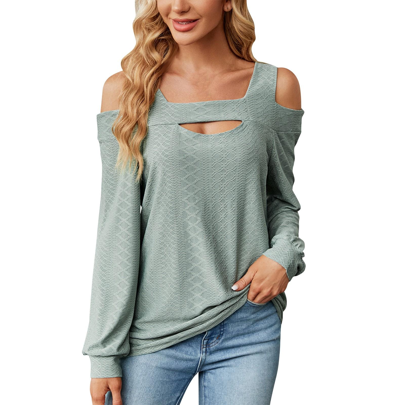 Женская элегантная и модная однотонная полая сексуальная свободная футболка с длинными — фото 3