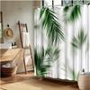 Tropical Palm Leaf Shower Curtain – Lush Green Foliage On White Background, 70.8X70.8In, Fade-Resistant, Includes Hooks