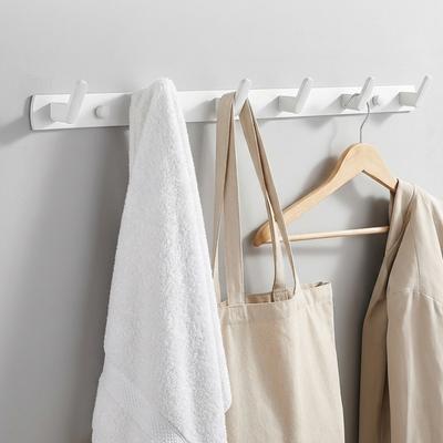 Space Aluminum Towel Hook Nordic Style Drill-Free Design Black Matte Finish