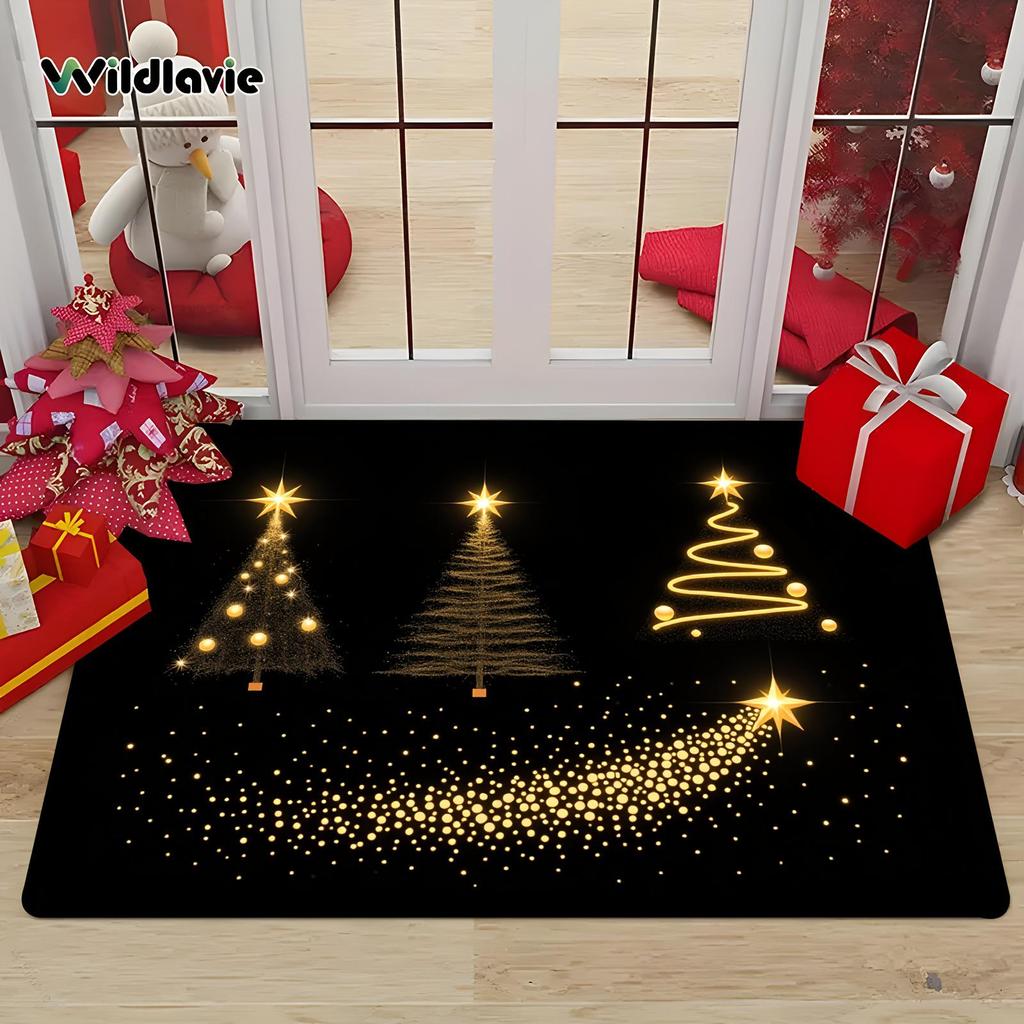 Christmas Reindeer Door Mat - Festive Decor, Water-Absorbent, Durable, Wear-Resistant Floor Mat