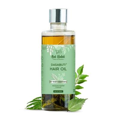 Nat Habit Tri-Leaf Rosemary Winter Hair Oil For Men & Women Hairfall Reduction, Suitable For All Hair Types, No Paraffin, Mineral Oil, 100ml
