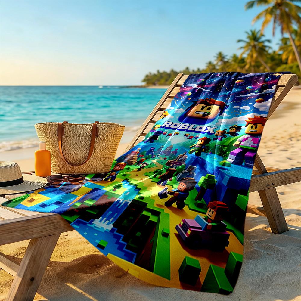 Roblox Beach Towel Super Soft Microfiber Quickdry Fabric Comfortable Lightweight Suitable for Swimming, Gym, Camping, Yoga Vacation