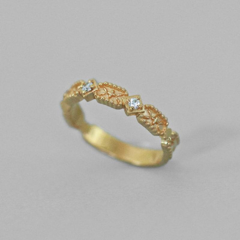 MUSEE.ART Gothic triple cubic miss ring