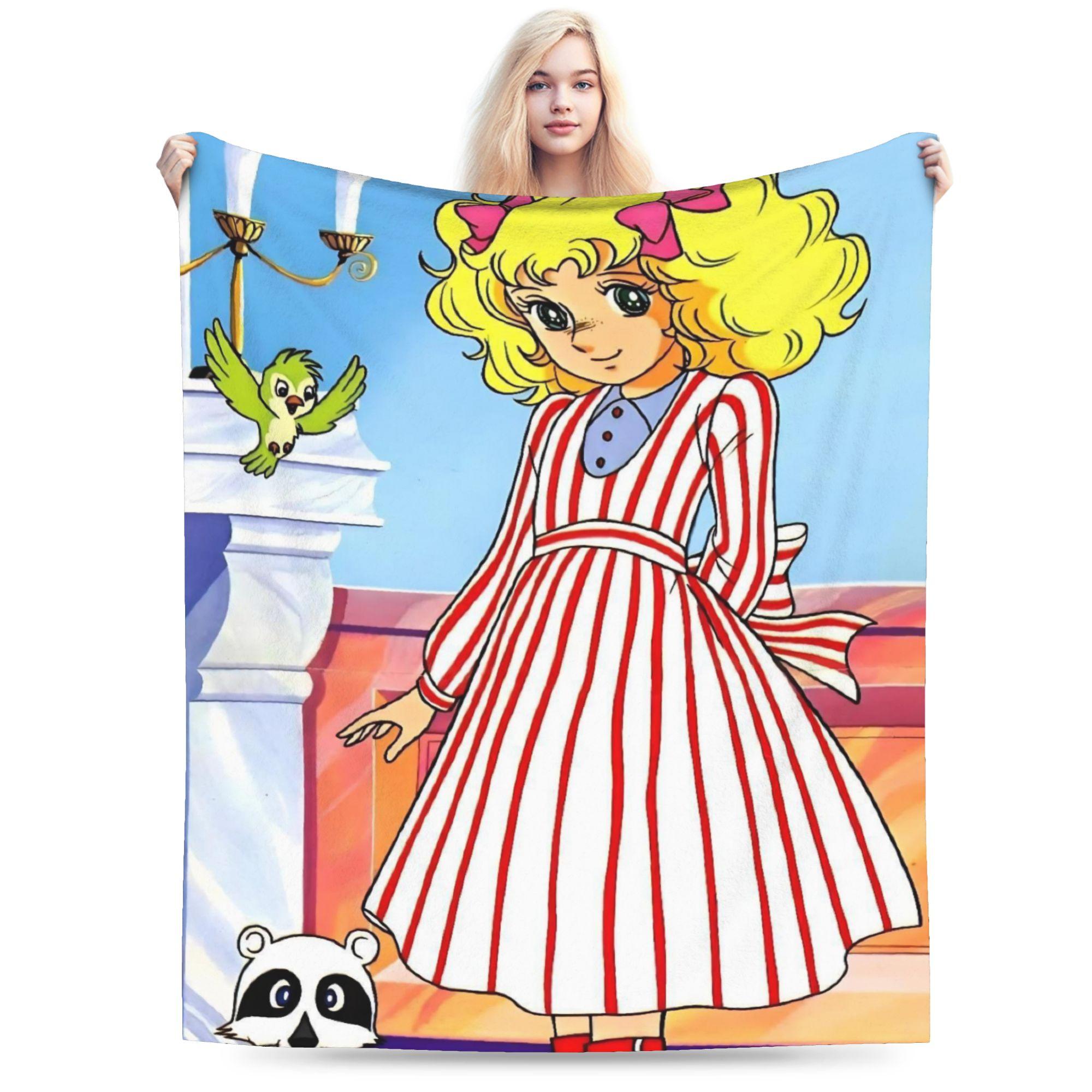 

Candy Candy Blankets Warm Soft Fluffy Plush Throw Blanket For Girls Boys Home Decor Flannel Bedspread Bed Cover 80x60in