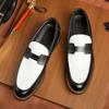 Men's Large Size Leather Slip-On Shoes - Pointed Toe, Thick Sole, Formal & Casual Driving Loafers Size 46