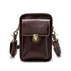 Borsa a Spalla in Vera Pelle conciata al vegetale e lucidata a mano, Strato Superiore di Pelle di Mucca, Marsupio da Uomo, Piccola Borsa da Appendere, Stile Retro