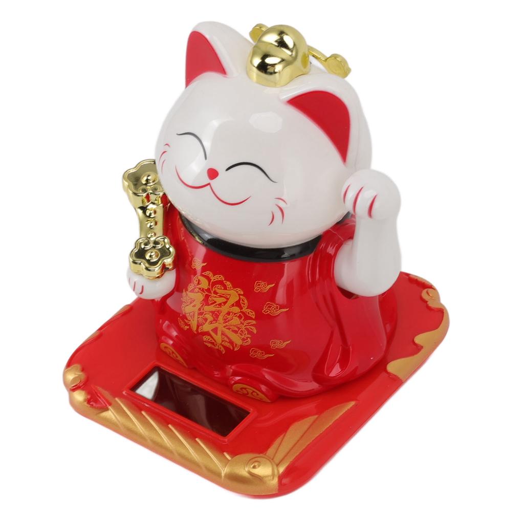 Lucky Waving Cat Light Induction Plastic Chinese Welcome Cat Ornament for Home Cars