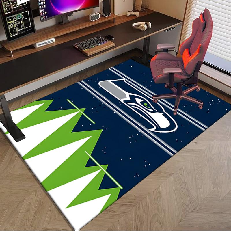 Seahawks Teamgeist Teppich für Büro, Stuhlunterlage, Dekorteppich Wohnzimmer Matte, Große Größe Fan Geschenke Weihnachtsgeschenke