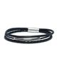 The Shirts Studio Black Layered Minimal Leather Bracelet