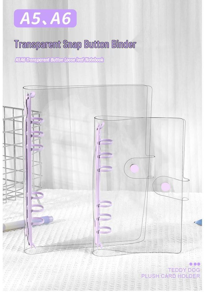 PVC Transparent 6-Hole A5/A6 Planner & Photo Album with Snap Button