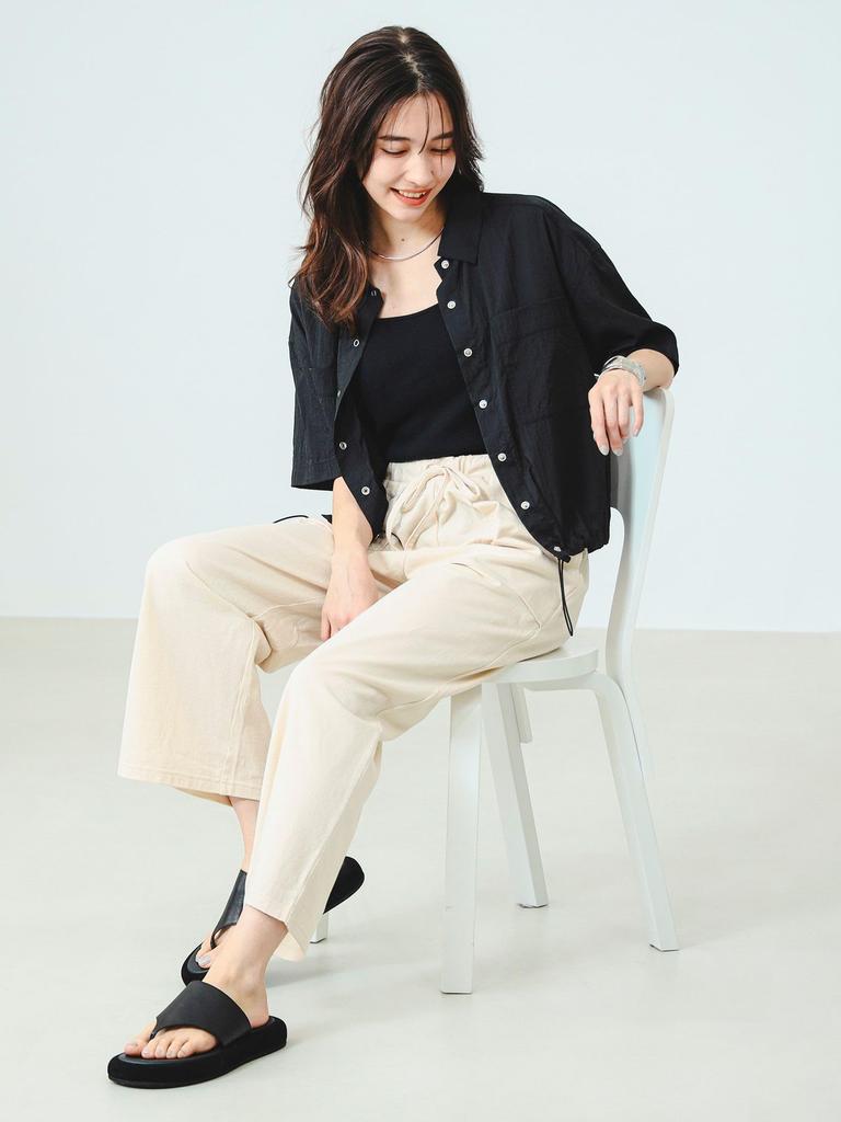 B:MING by BEAMS Women's NATURAL S Easy Pants with a Satin Texture