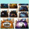 Conjunto de Cama Cartoon 3D Festivo de Halloween Oferecendo Conforto Macio com Temas de Bruxa e Abóbora