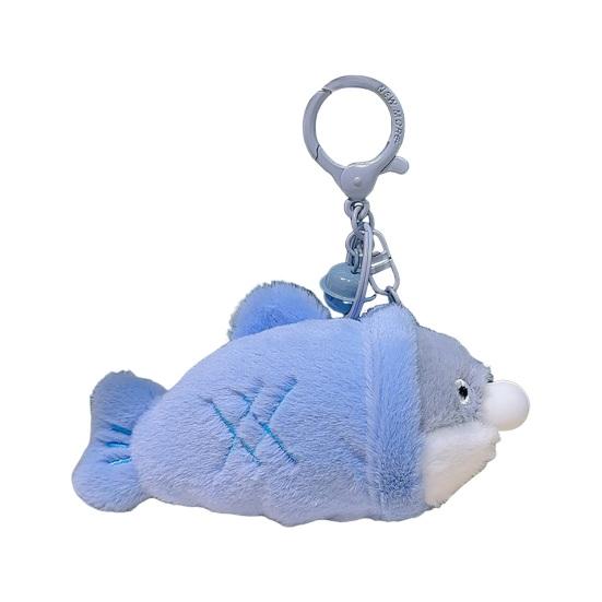 

Плюшевый брелок в виде рыбы Sacabambaspis, пресс, чтобы плевать пузыри, ключ, чучело, кукла, DIY кольцо, держатель, сумка, подвеска синий