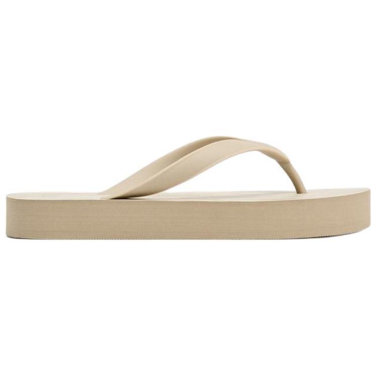 Zara Lightweight Vintage Animal Print Flip Flops Women Footwear Beige 15506510102