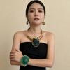 2026 Summer Wear Resin Gold Plated Banquet Nigeria Heavy Artificial Big Thread Exaggerated Bridal Jewelry Sets for Women