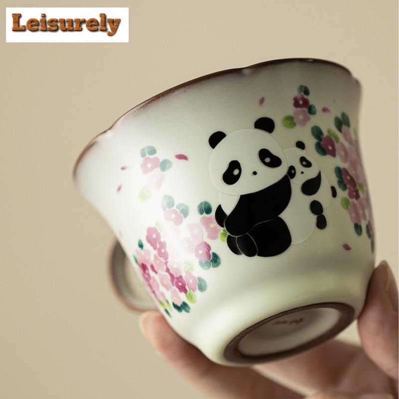Pig Fat Frozen Panda Coffee Mug With Plate Breakfast Mug Afternoon Tea Mug Cup Saucer Kit Office Water Cup Cafes Ornaments Craft