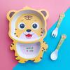 Cartoon Cute Bamboo Fiber Children's Tableware Set Animal Household Baby Auxiliary Food Bowls Divided Plate Eco Friendly Dishset