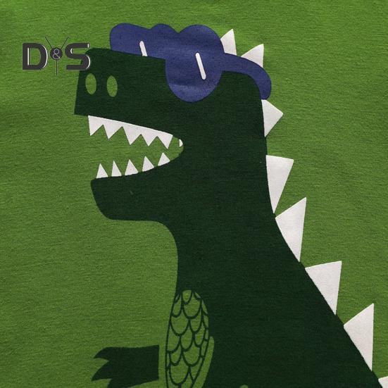 Pijamale pentru copii cu dinozauri, set de 2 piese, pijamale pentru copii, pijamale cu imprimeu de desene animate, pijamale de casă prietenoase cu pielea