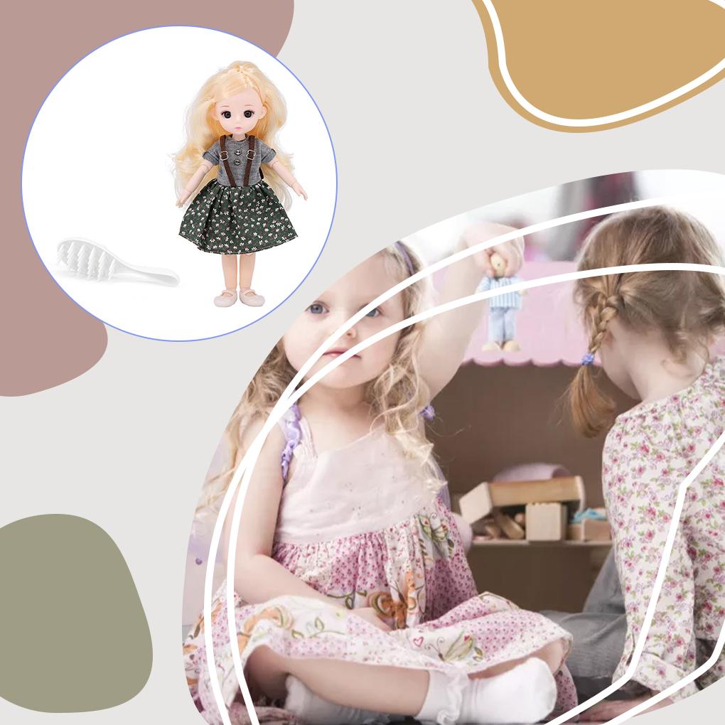 Simulation Ball-jointed Doll with Handbag Makeup Movable Joints Handmade Dolls Dress Up Toy Accessories Christmas Birthday