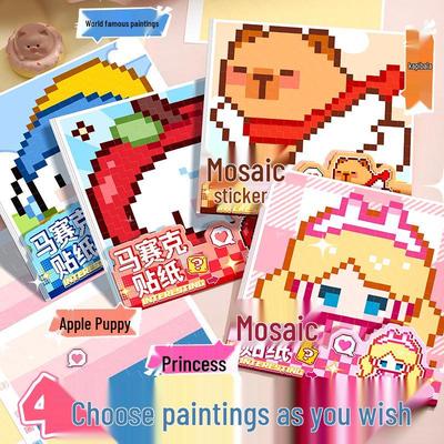 Mini Perler Bead Sticker Book: Pixel Art DIY Educational Toy for Kids
