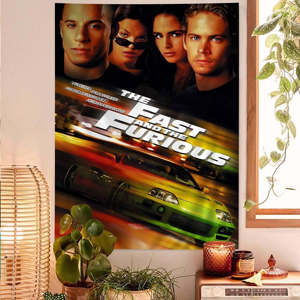 Classic Vintage Fast and Furious Cartoon Tapestry for Living Room Home Dorm Decor INS Home Decor