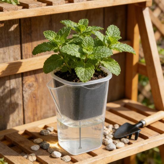 Self Watering Plant Pots Mini Translucent Plastic Planters Plant Propagation Pot with Reservoir for Seedlings Cuttings