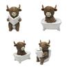 Estatueta Vaca das Terras Altas Fofa Estátua Vaca das Terras Altas Resina Banho/Leia Decoração Gado Escocês para Casa Cozinha Decoração de Mesa Bandeja de Andares