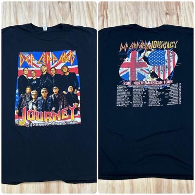 Def Leppard Journey 2018 American Tour Concert T-Shirt Sz 2XL Rock Music Unisex T-Shirt