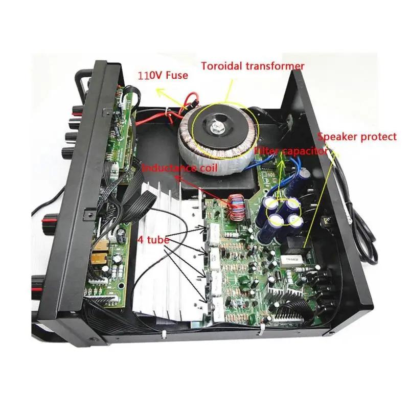 2000W Audio Power HiFi Amplifier 326BT 12V/220V AV Amp Speaker With Remote Control for Car Home Support Bluetooth 2.0 Channel