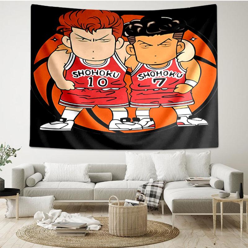 SLAM DUNK Print Tapestry - Portable Wall Decor Cloth, for Home, Dorm, Travel, Bedroom, Living Room - Ideal Birthday Housewarming Gift