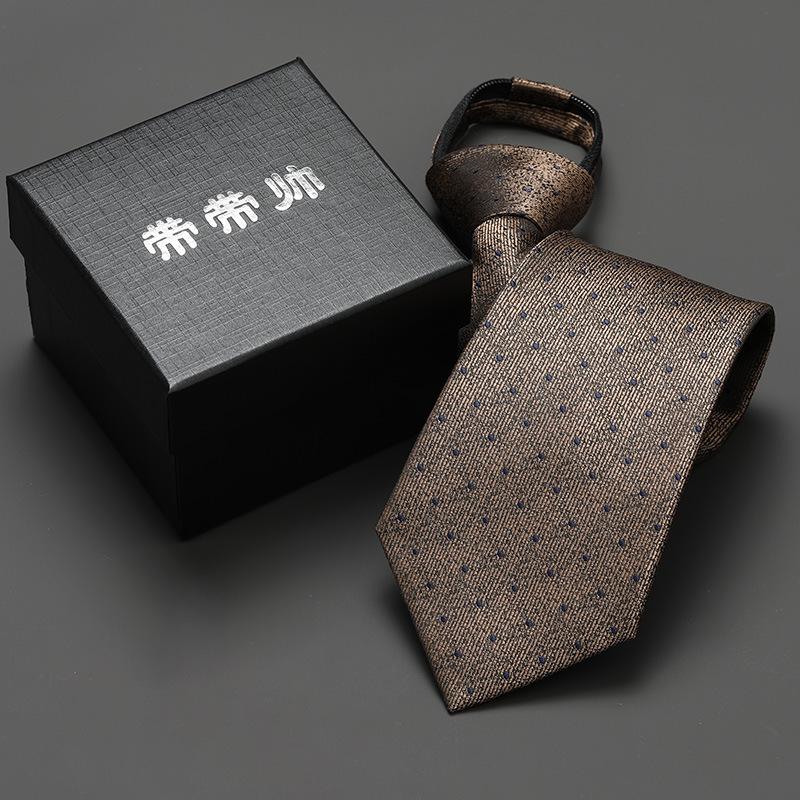Groom'S Wedding Men'S And Women'S Business Ties, Formal Wear, Black Zipper-Style Korean Version, Narrow Lazy Man, No Stripes, Suit And Tie