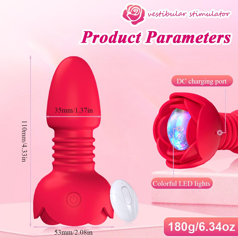 Wireless Butt Plug with LED Remote Control Telescopic Anal Vibrator Dildo Male Prostate Stimulator Gay Insert Masturbator Unisex Climax Vibrating Egg