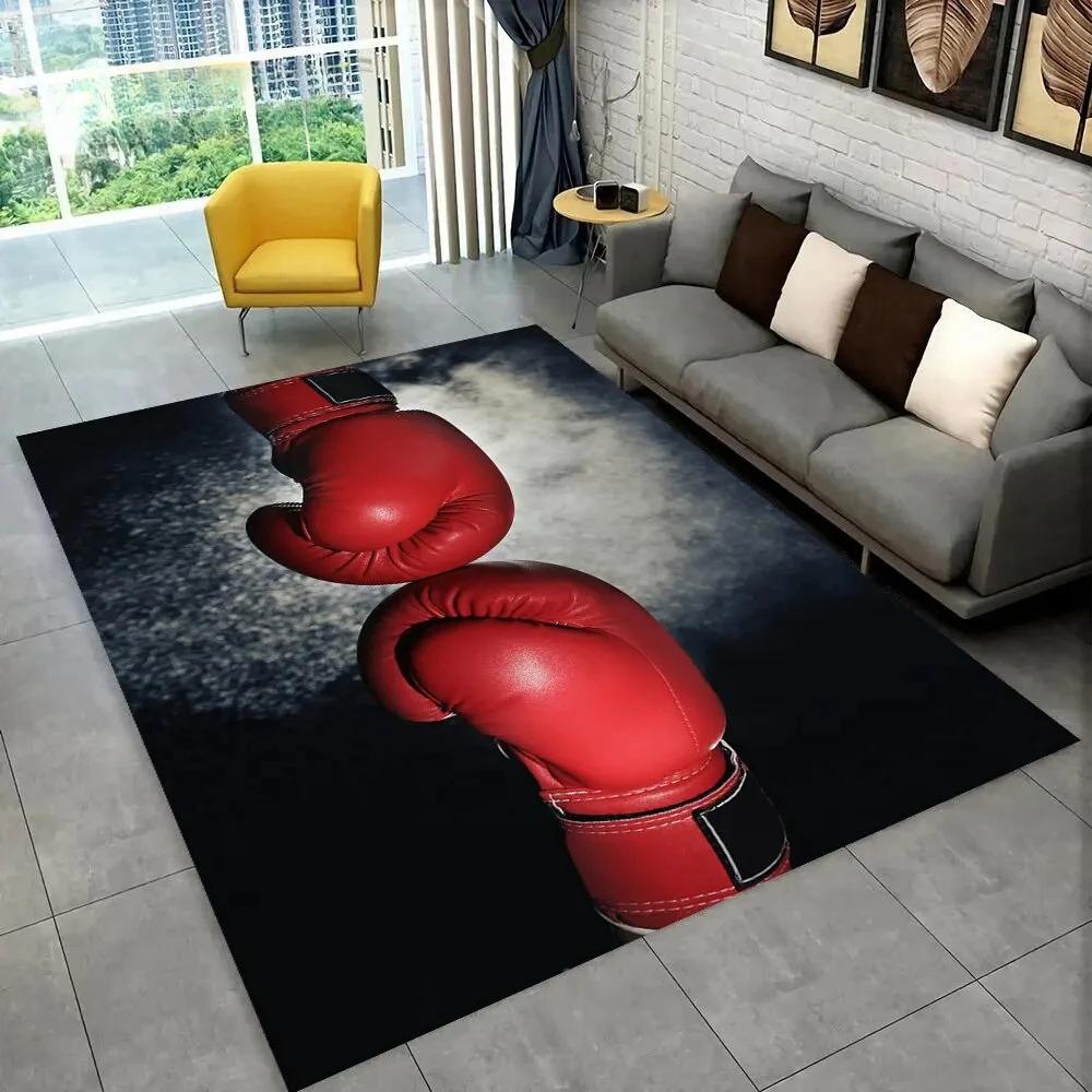 3D Boxing Gloves Boxer Fight Area Rug Large,Carpet Rug for Living Room Bedroom Sofa Doormat Decoration,Kids Non-slip Floor Mat