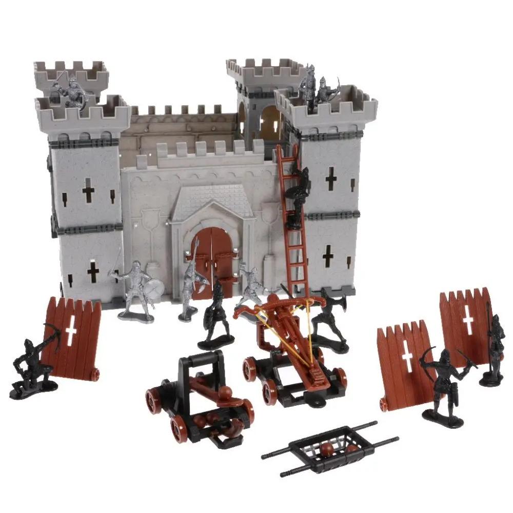 56 dílů 3D hrad Stavebnice Rytířský střet Herní sada Dětské DIY montážní hračky