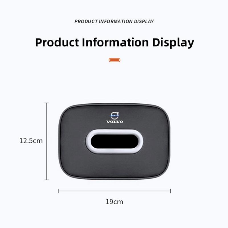 Boîte de rangement pour mouchoirs de voiture Organisateur Accessoires Auto Pour Volvo Rdesign XC90 XC40 XC60 V60 V70 V90 V40 EC40 EX40 S80 S60 S90 C30 C70