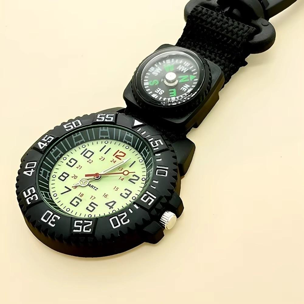 with Compass Compass Watch Black Carabiner Watch Unisex Pocket Watch Outdoor Sports