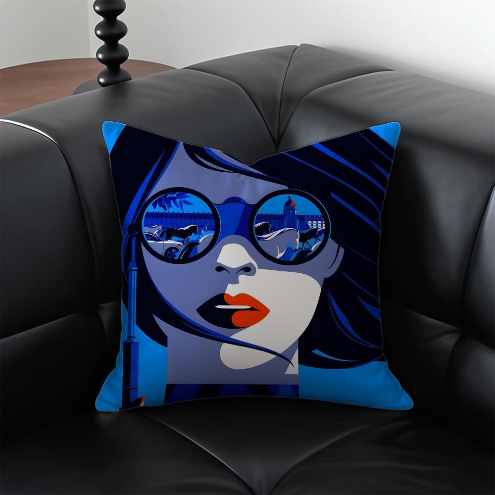 M-Malika Favre Ant Vantage Simple Cushion Cover Pillow Case Anti-Dustmite Invisible Zipper Silky Plush Cushion