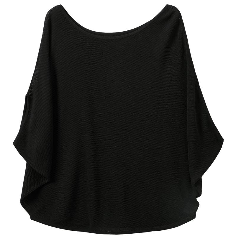Sancai Lyocell Blend Off-Shoulder Batwing Knit Top S