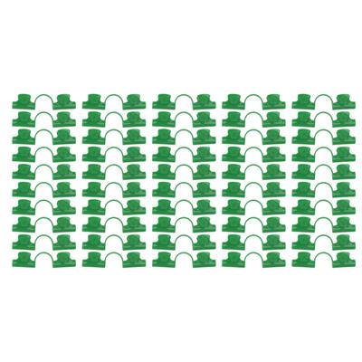 50Pcs Greenhouse Clamp PE Plastic 2 Head Plant Film Clamp Soil Sheet Clip for Horticulture 8mm /