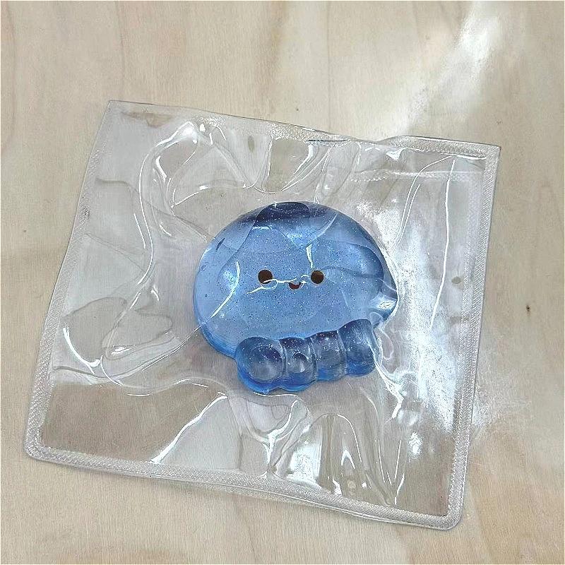 Squishy Jellyfish Fidget Toy, Taba Stress Relief Sensory Toy, Cute Desk Decor & Easter Classroom Gift for All Ages