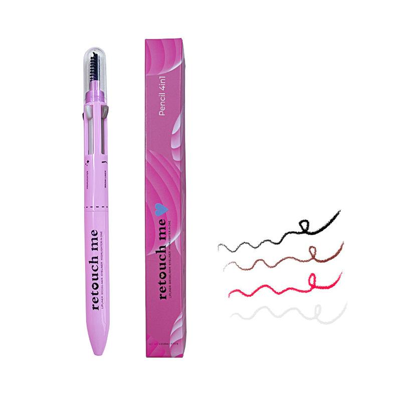 Private Label 4 in 1 Eyebrow Pencil Eyeliner Pencil Lip Liner Pencil Professional Makeup Pen