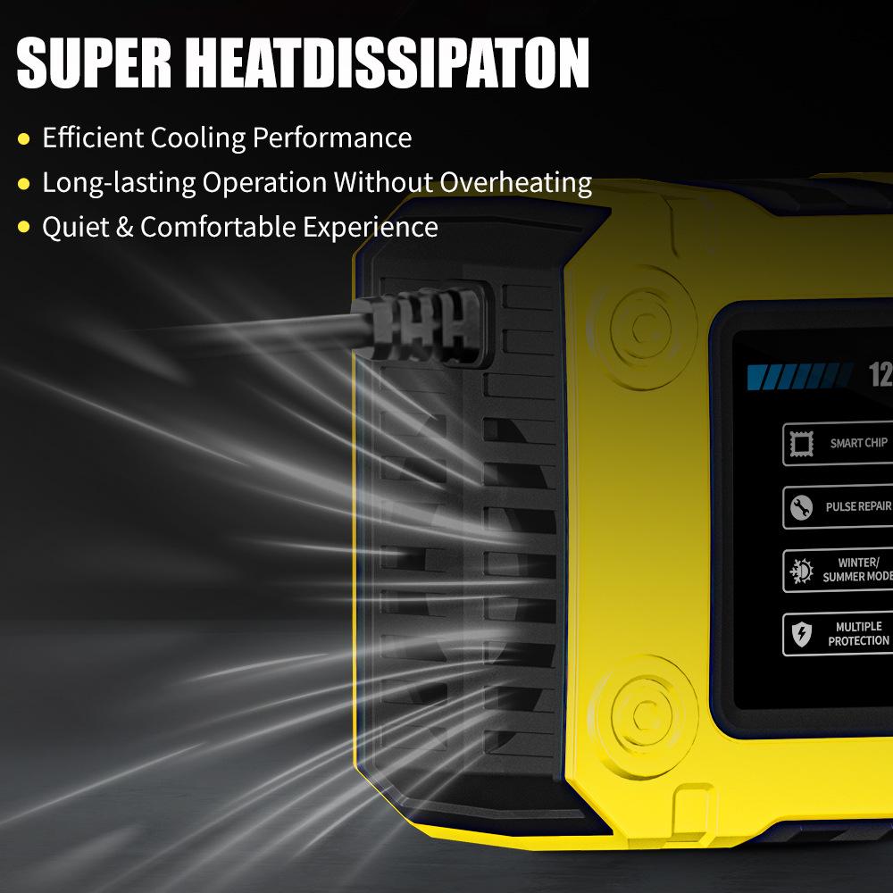 12V 6A Smart Charger for Lead-Acid Motorcycle & Car Batteries