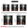 2pcs,2D Plane Printing Pattern Curtains Full Moon_ Gloomy Woods_ and Graveyard Versatile Fabric (without Rod) Outdoor